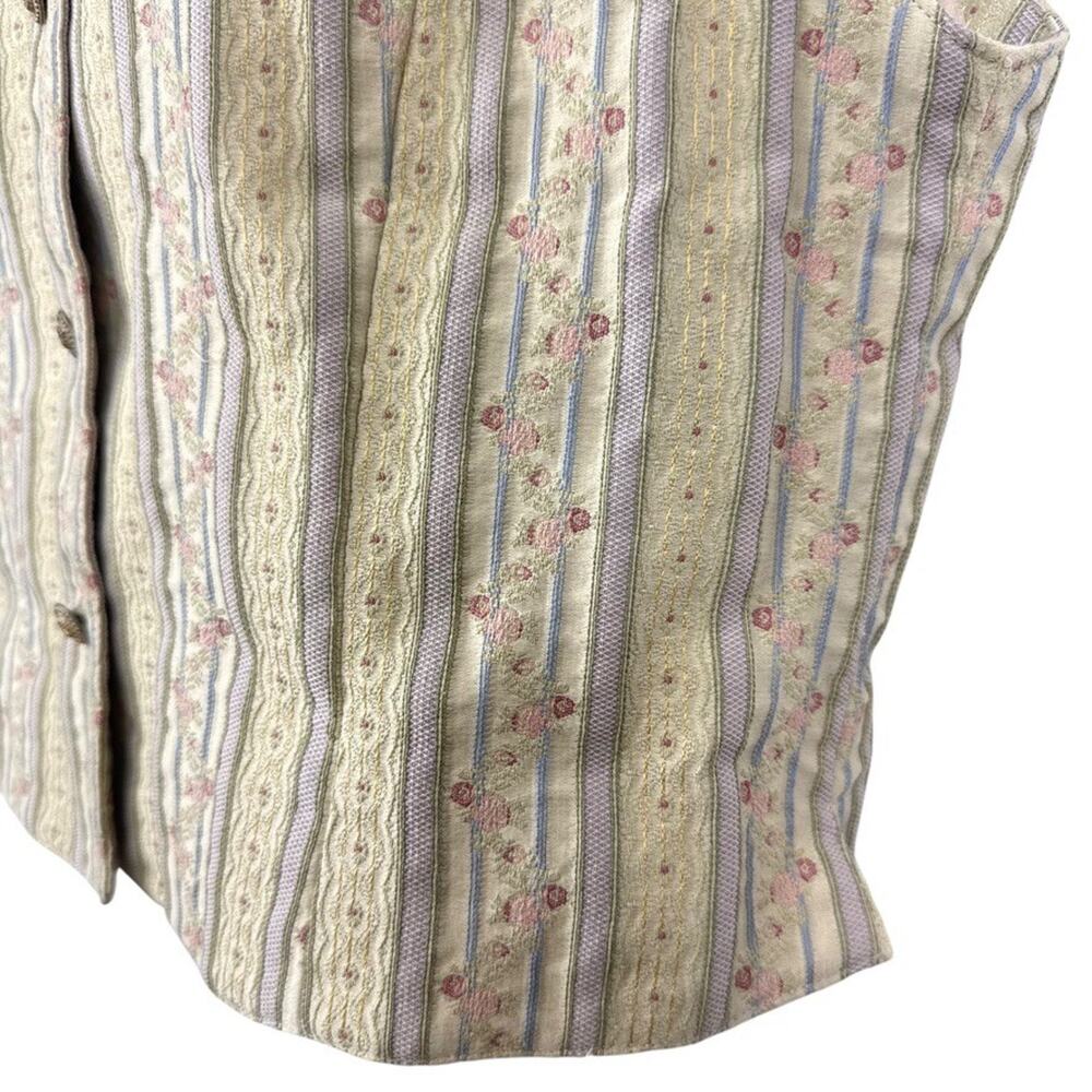 Liz Claiborne Lizsport Vintage Cottagecore Floral Pastel Vest Cotton Blend 16 - Picture 8 of 16